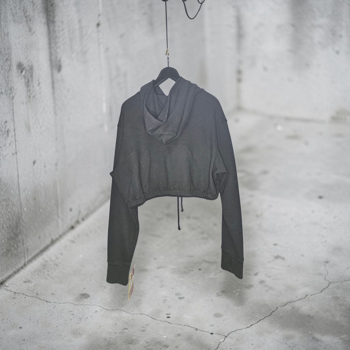 Womens OVO black cropped pullover hoodie