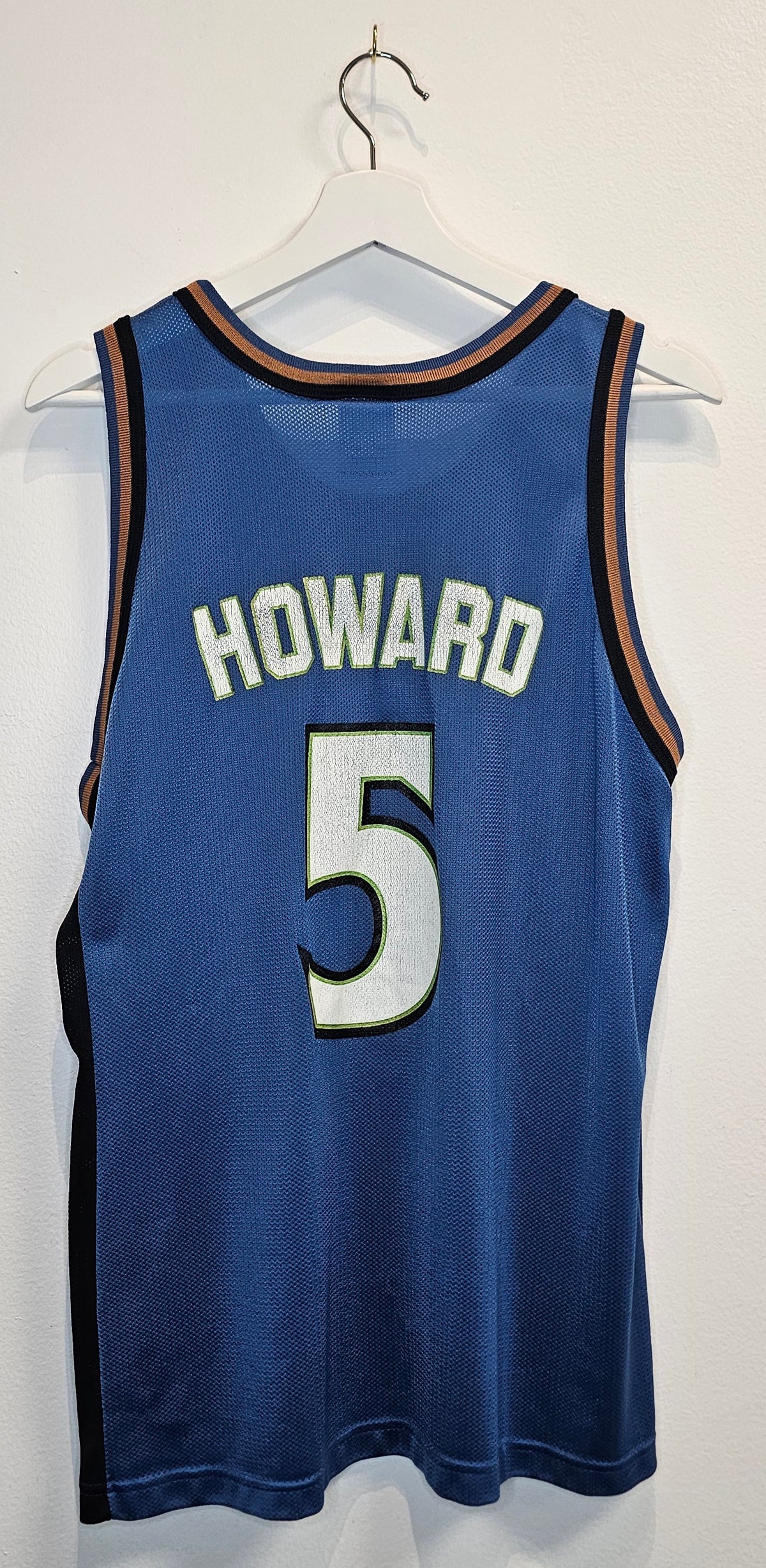 Vintage 90s Champion Washington wizards Juwan Howard #5 blue away basketball jersey