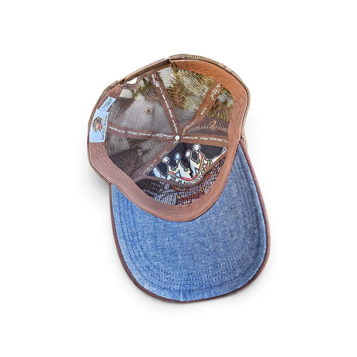 Y2k Ed Hardy Dogs Rule Rhinestone Brown Trucker Hat