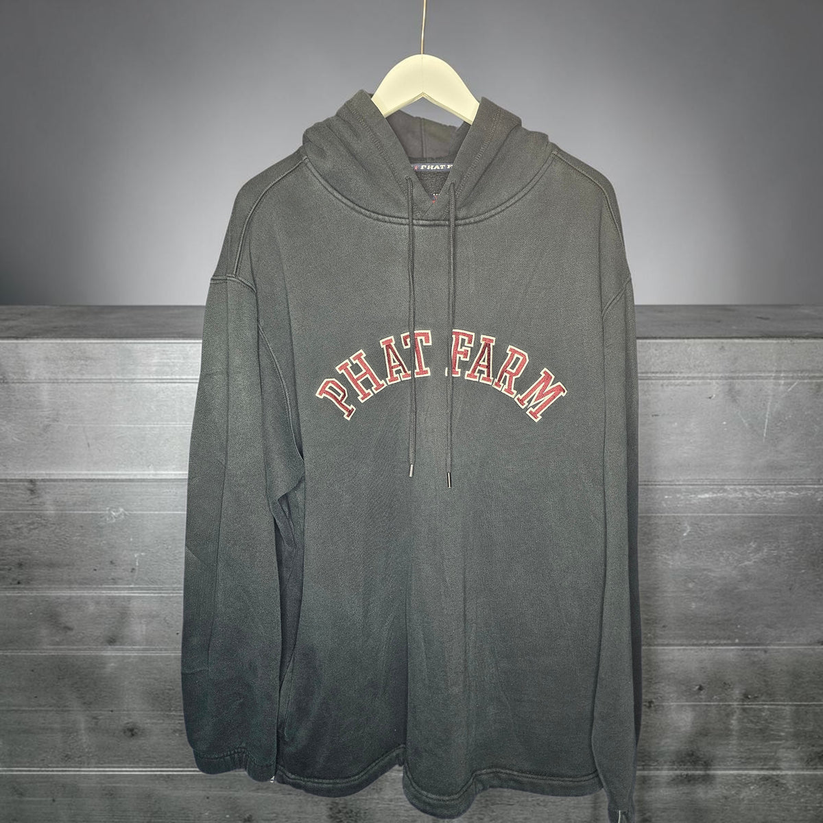 Y2K Phat farm spellout logo black pullover hoodie