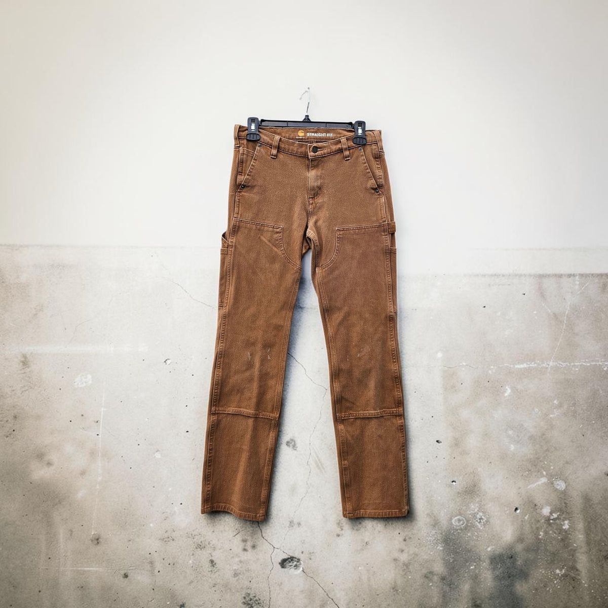 Womens Carhartt Straightfit brown double knee workwear pants