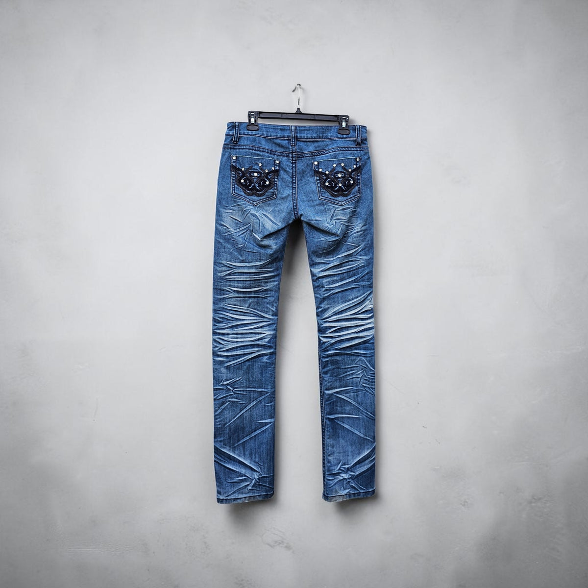 Womens Y2k Monica jeans blue slim fit stretched denim pants
