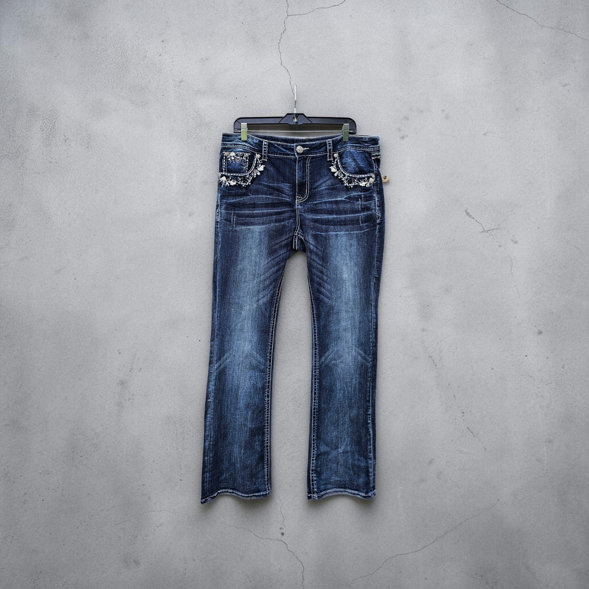 Womens Grace in LA easy fit dark wash bootcut denim pants