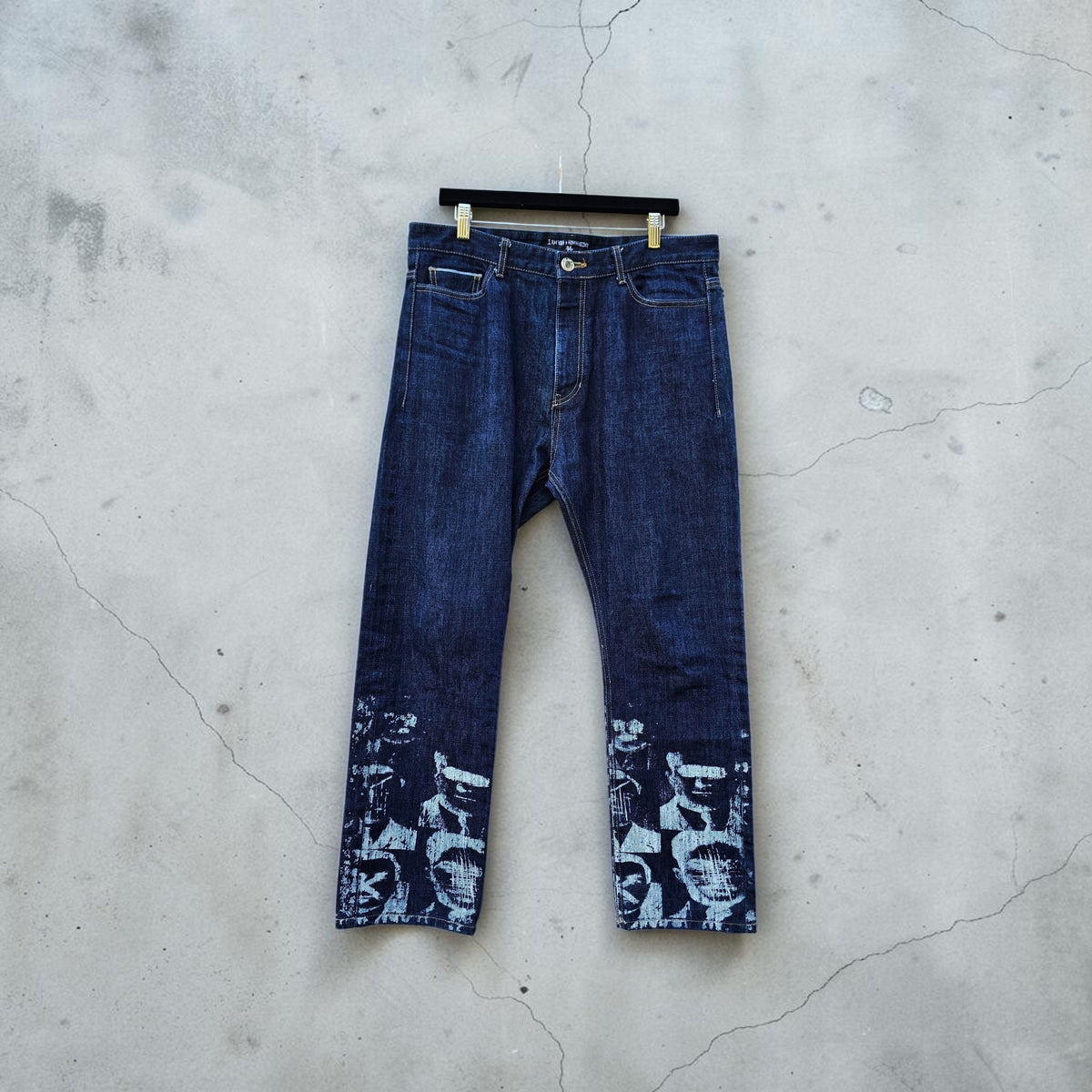 I am not human being dark washed denim pants