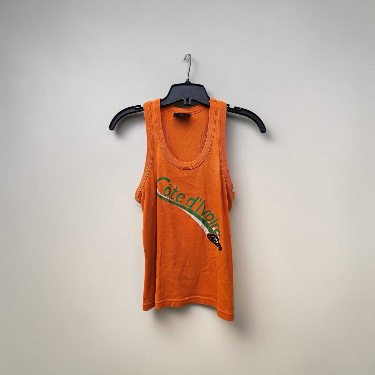 Womens Cote d'ivoire orange graphic tank top