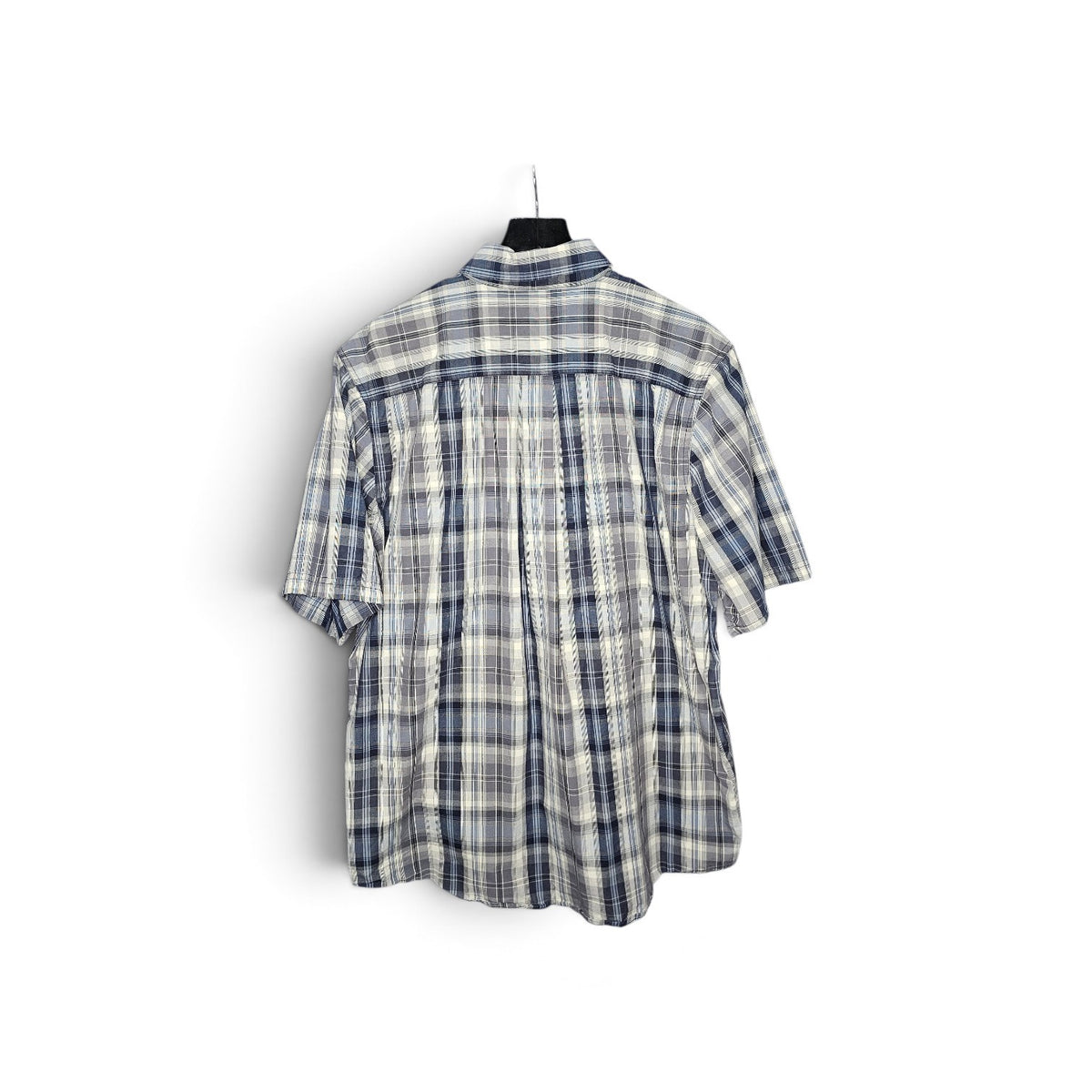 Carhartt white blue plaid button down short sleeve shirt