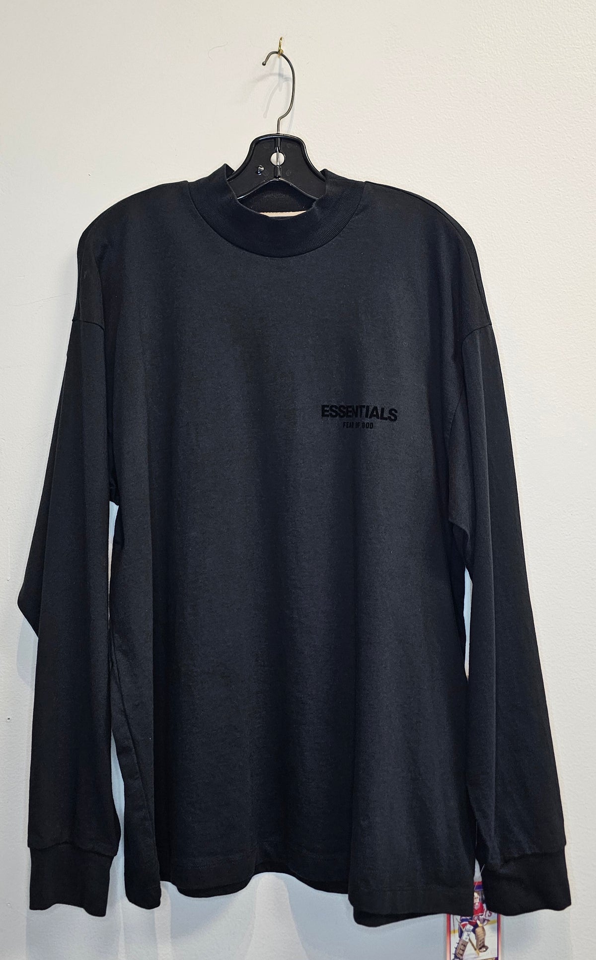 FOG Essentials Relaxed black cotton embossed 3D black longsleeve