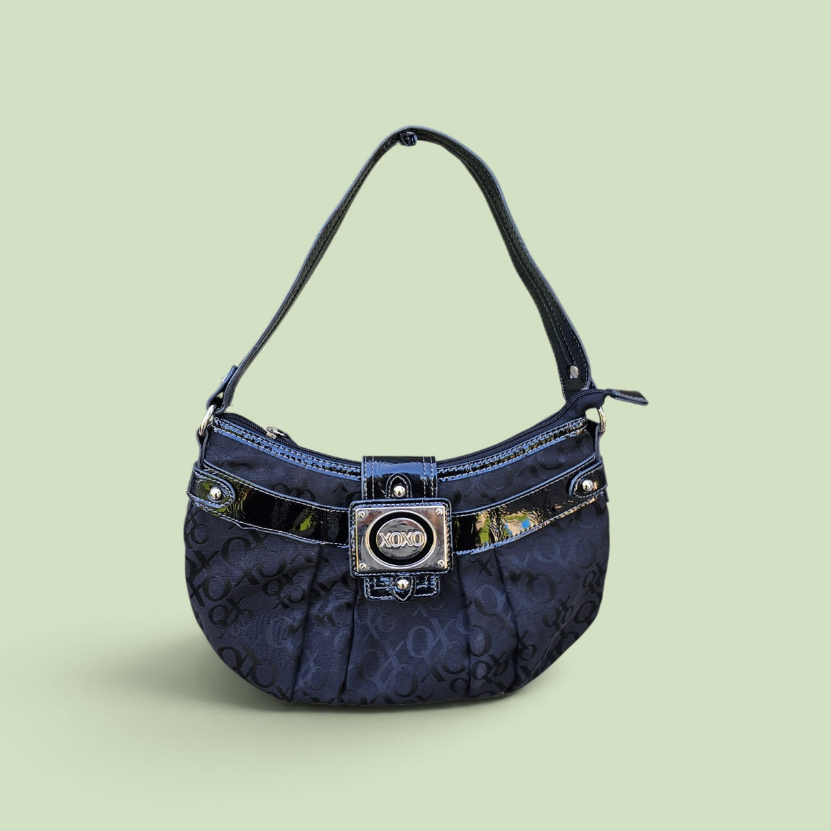 Y2K XOXO black monogram buckle logo shoulder bag