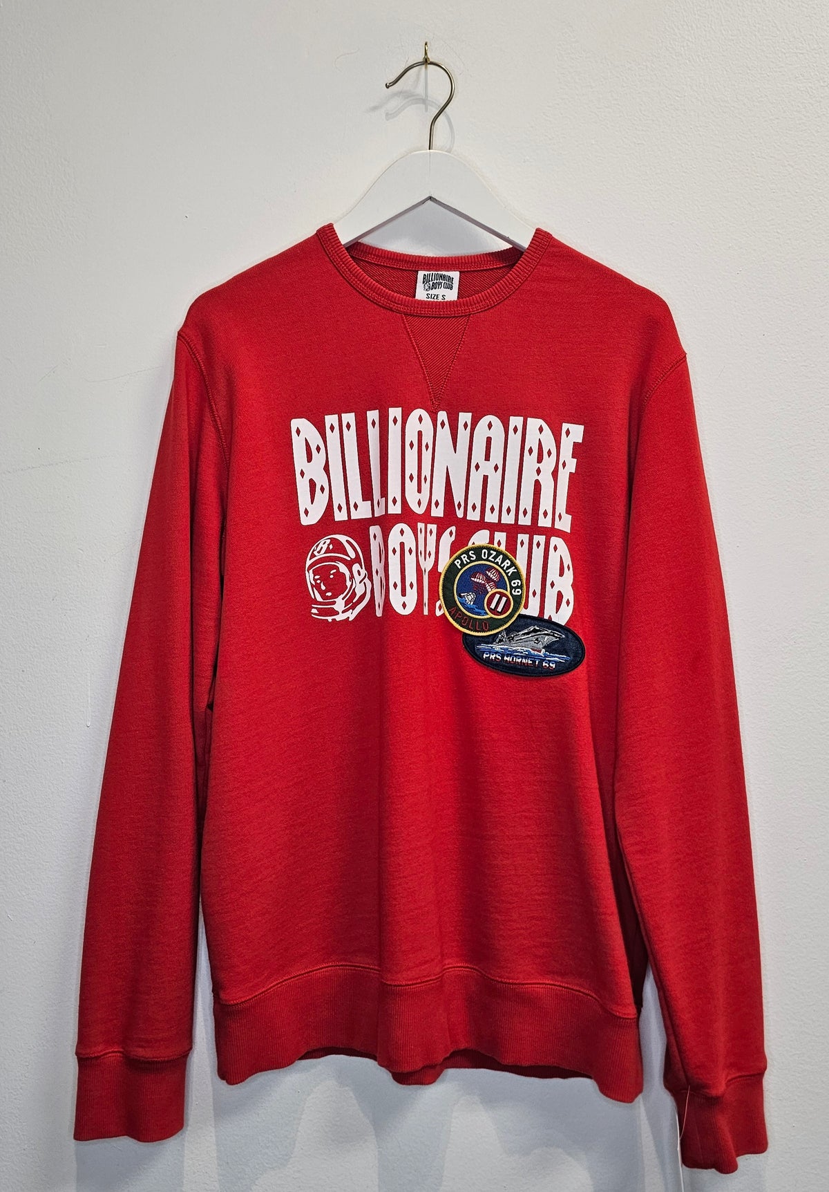 Billionaire Boys Club Apollo PRS Patched red crewneck longsleeve