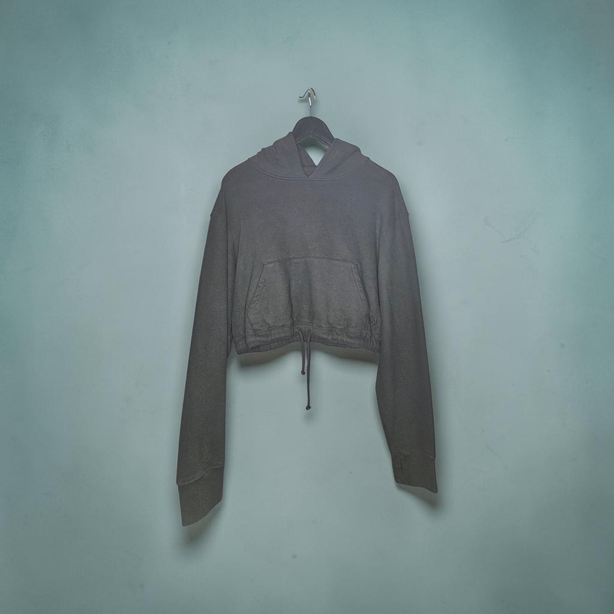 Womens OVO black cropped pullover hoodie