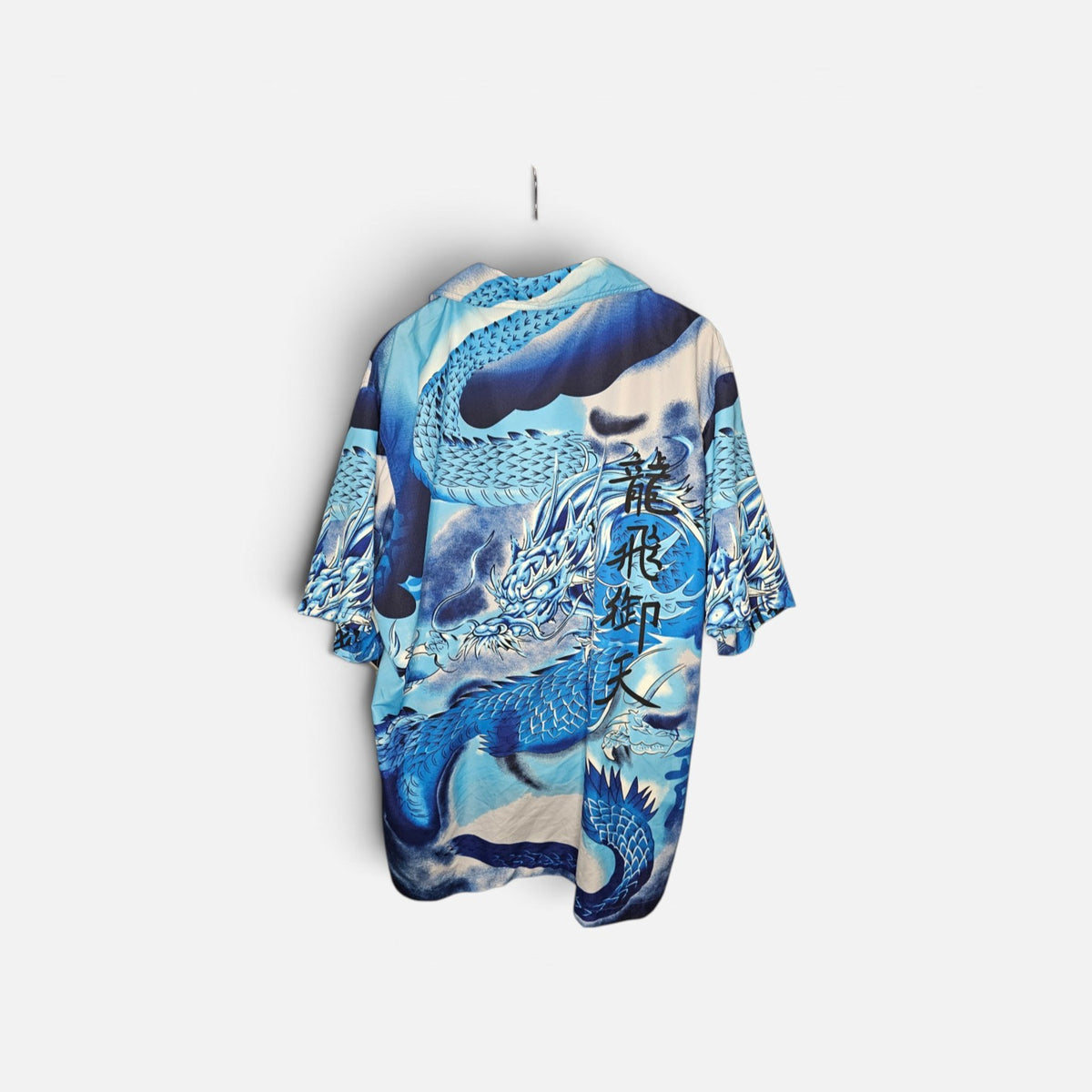 Y2K Bermuda AOP Chinese dragon cloud graphic print button down short sleeve