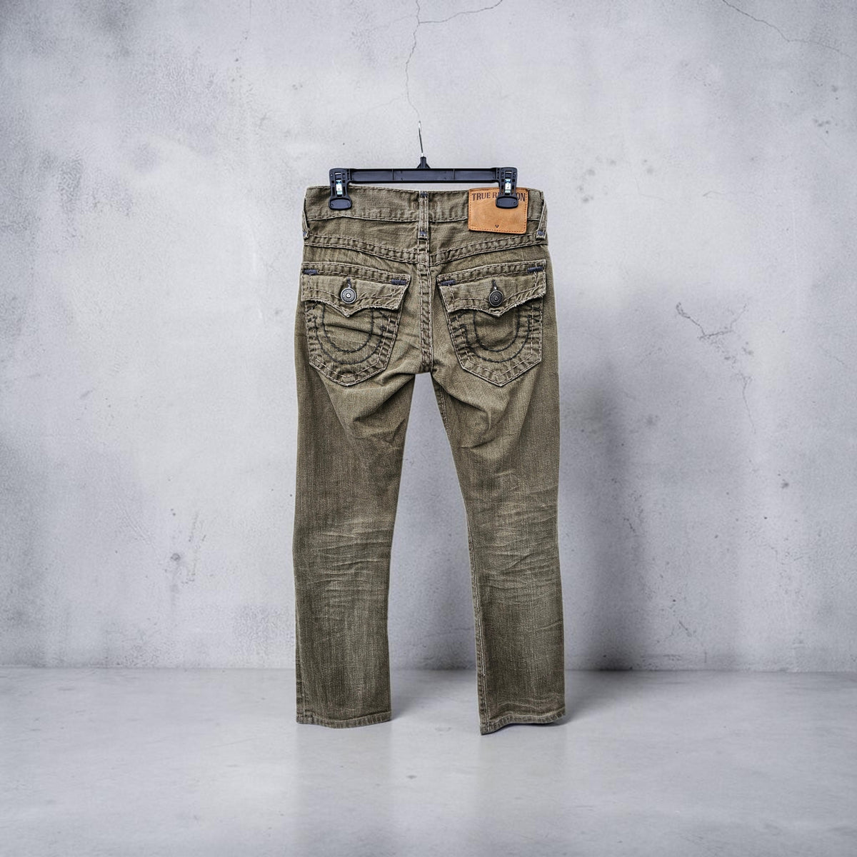 Y2k True religion ricky relaxed straight olive green denim pants