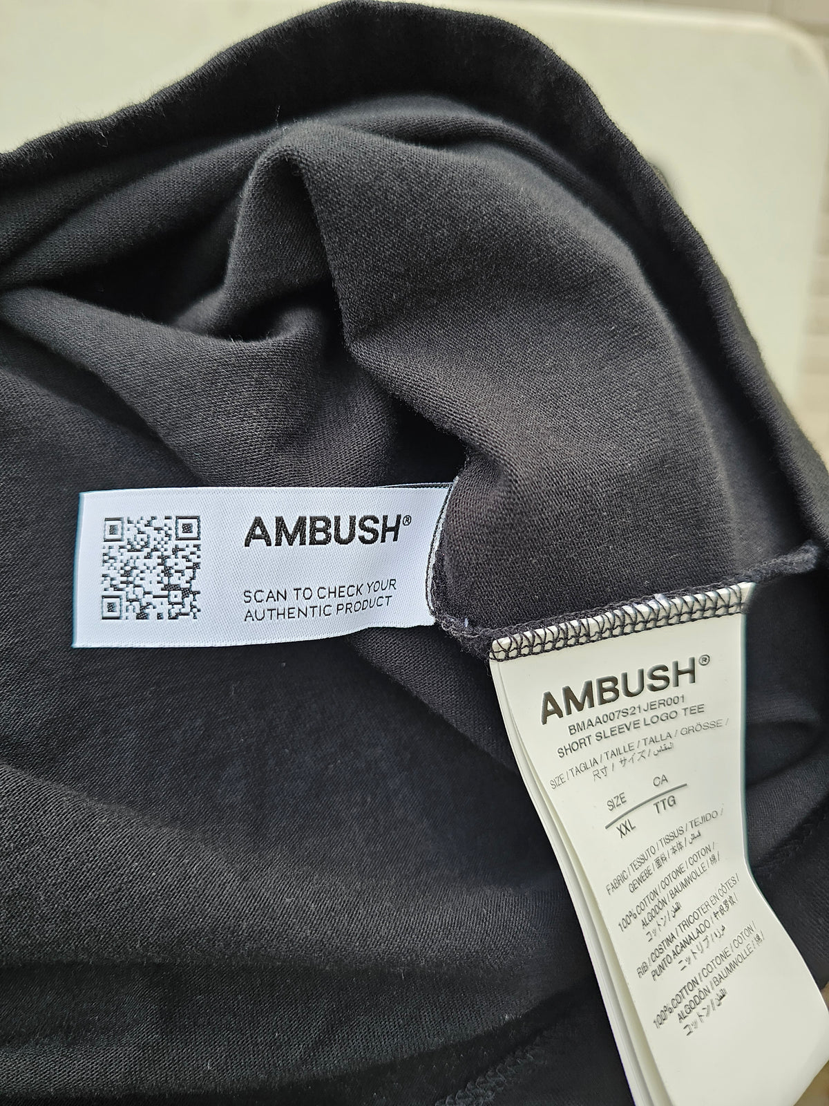 Ambush XL logo limited edition reflective logo black graphic tshirt