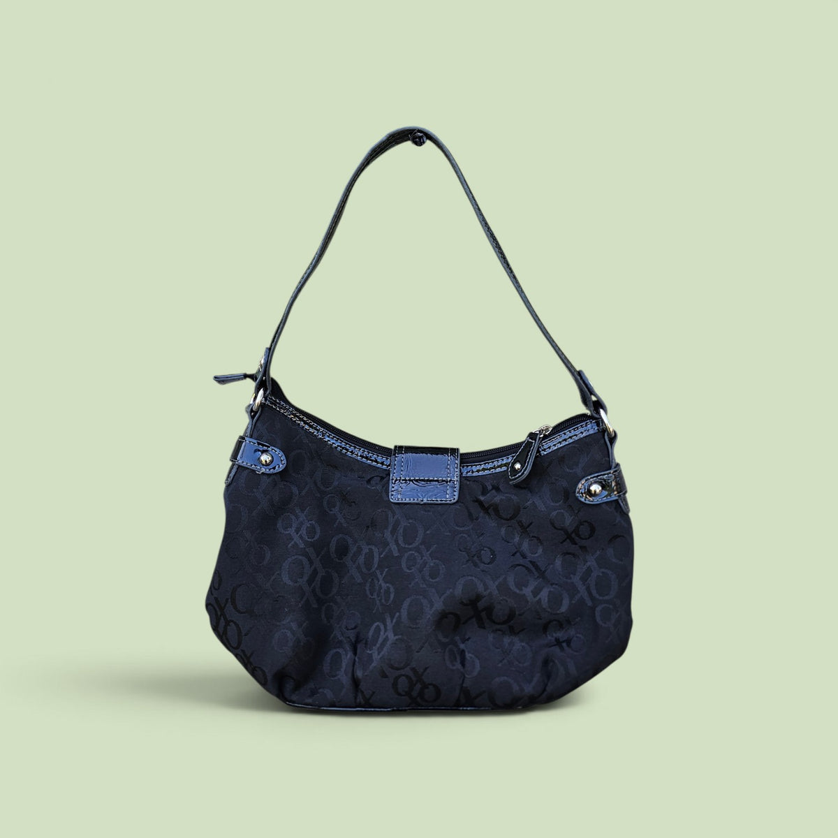 Y2K XOXO black monogram buckle logo shoulder bag