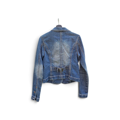 Y2k Womens Illegal jeans dark  wash  utility flap pockets denim blazer