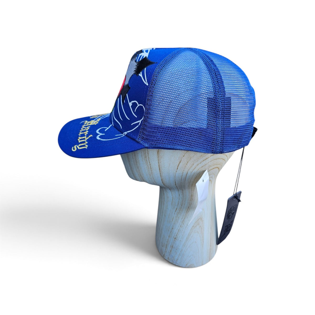 Y2k Ed Hardy Blue Scared heart trucker hat