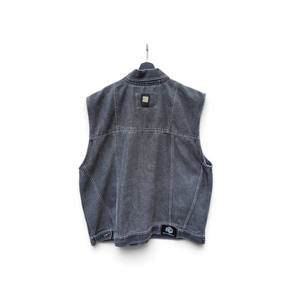 Y2K Southpole 2k team washed grey denim vest
