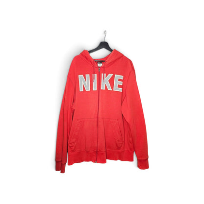 Y2k Nike spellout grey red pullover fullzip hoodie