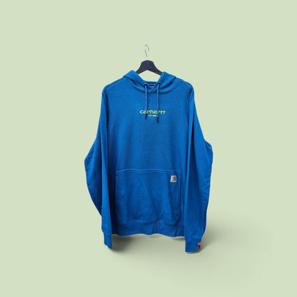 Carhartt Force Relaxed fit light-weight logo graphic bright blue hoodie
