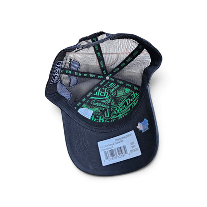 Y2k Von Dutch Burnout Black Trucker Hat