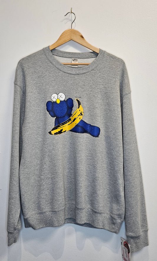 Kaws + Warhol grey crewneck longsleeve