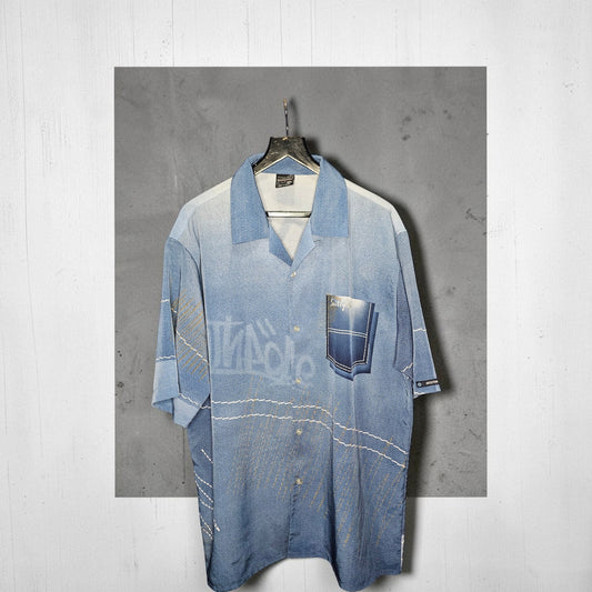 Vintage Southpole AOP graffiti button up short sleeve