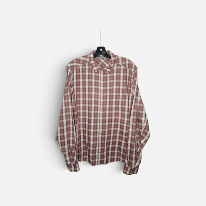 Arcteryx mens maroon white plaid longsleeve button up shirt
