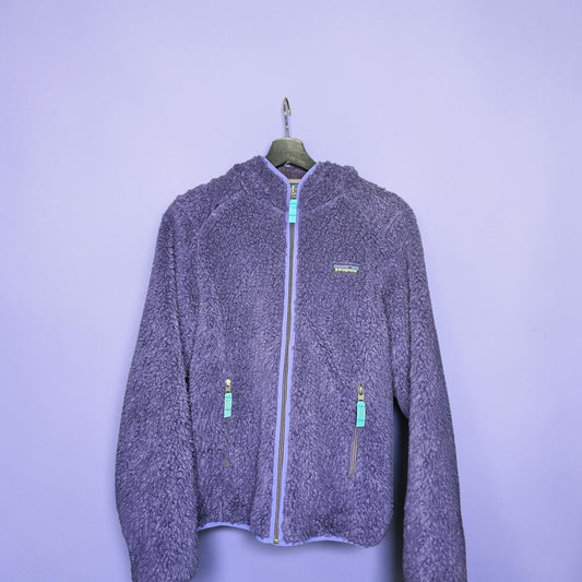 Womens Patagonia purple retro x deep pile zipup jacket