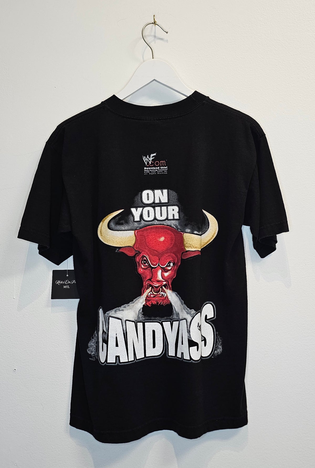 Vintage WWF Dwayne Johnson layeth the smacketh down black graphic tshirt