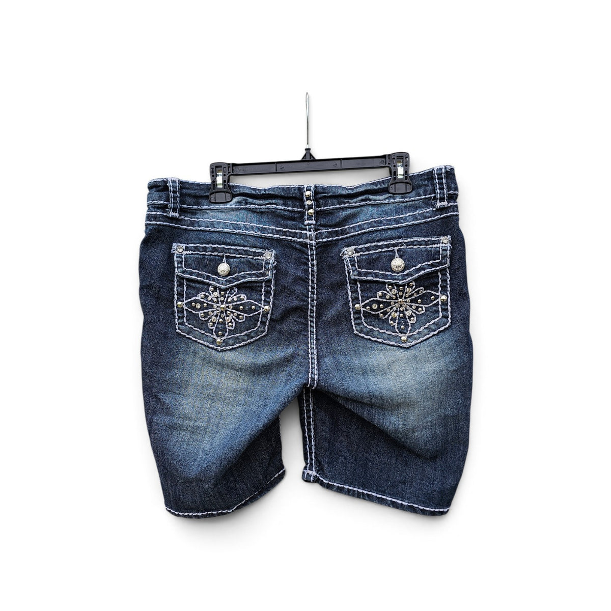 Y2k Womens Road runner light blue rhinestone denim short