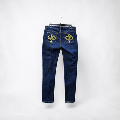 Womens Y2k Southpole dark wash straight skinny denim pants