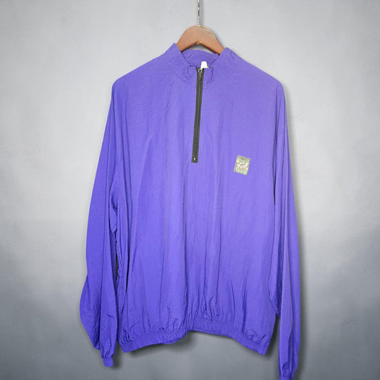 Vintage Surf Style purple halfzip pullover windbreaker