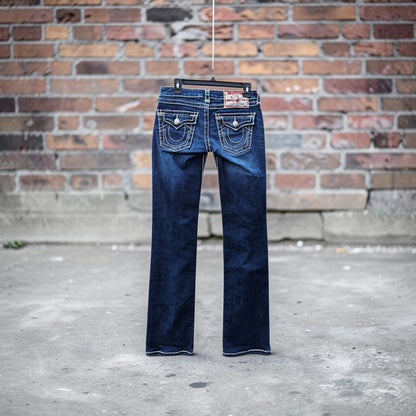 Womens True Religion dark wash low rise billy super t denim pants