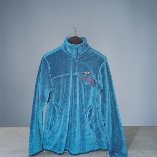 Womens Patagonia Re-tool snap t fleece pullover teal sweater