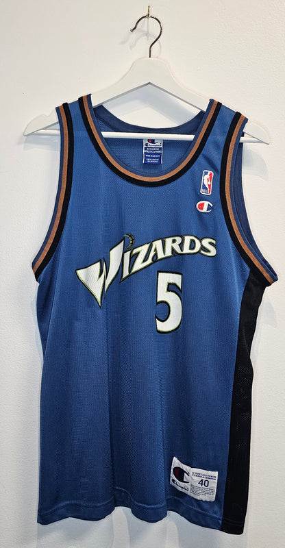 Vintage 90s Champion Washington wizards Juwan Howard #5 blue away basketball jersey