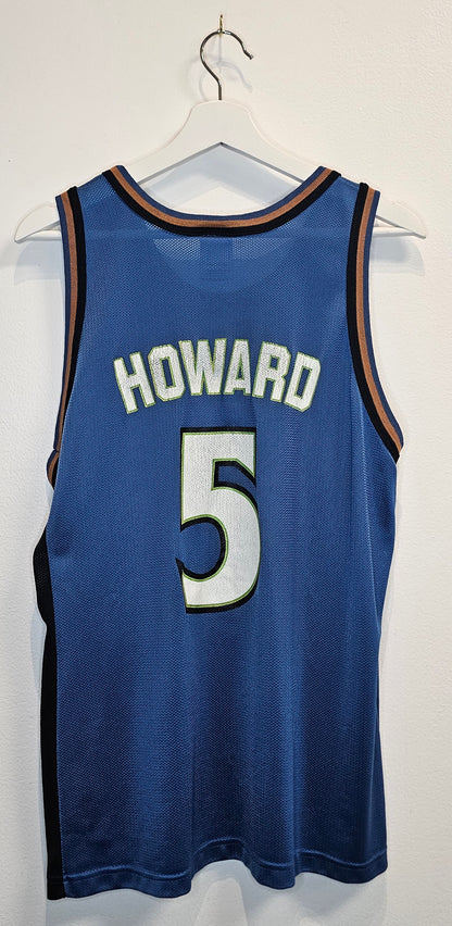 Vintage 90s Champion Washington wizards Juwan Howard #5 blue away basketball jersey