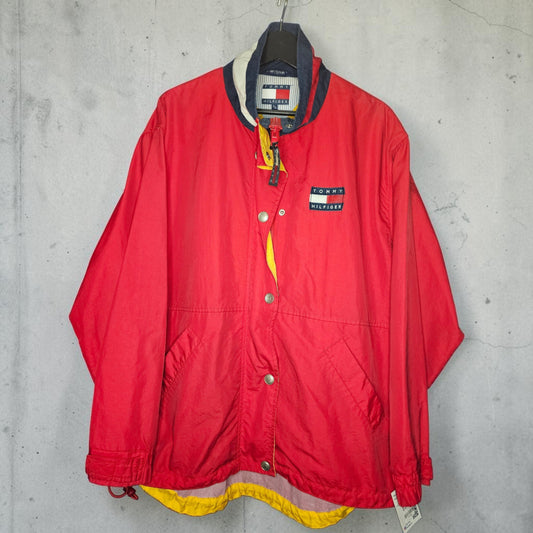 Vintage Tommy Hilfiger classic logo patch red lightweight jacket