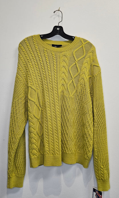 Dime cable knit yellow-green sweater