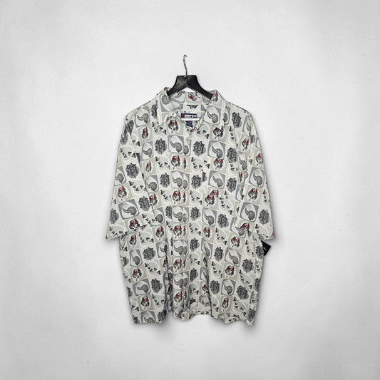 Vintage Southpole AOP Japanese Samurai graphic print button up shirt