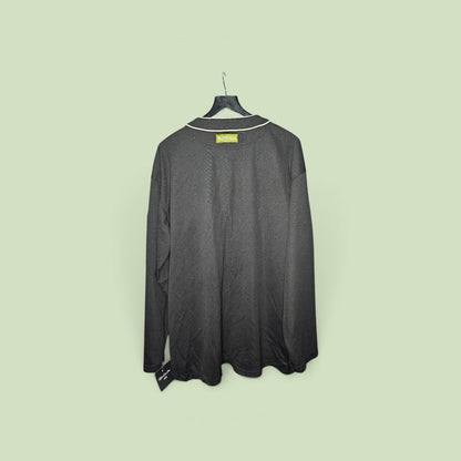 Y2k Marc Buchanan pelle pelle neon green script lettering button up baseball jersey