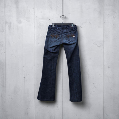 Y2K womens Parasuco dark wash low rise  pocket pleating denim jeans