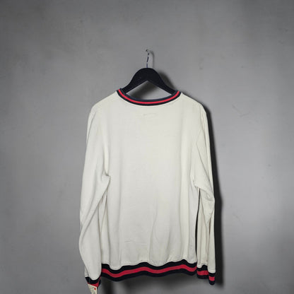 Y2K Stussy SSlink graphic white crewneck
