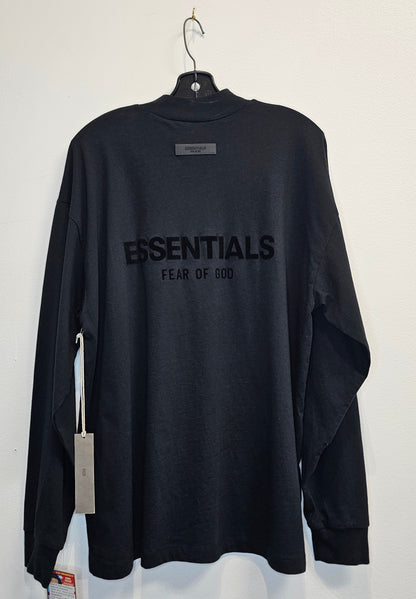 FOG Essentials Relaxed black cotton embossed 3D black longsleeve