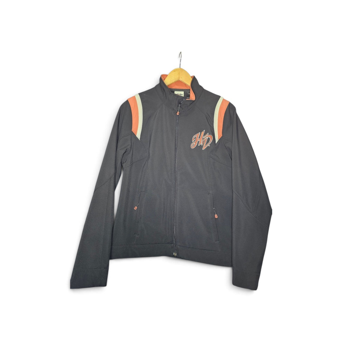 Womens Harley davidson HD logo shoulder straps fullzip jacket