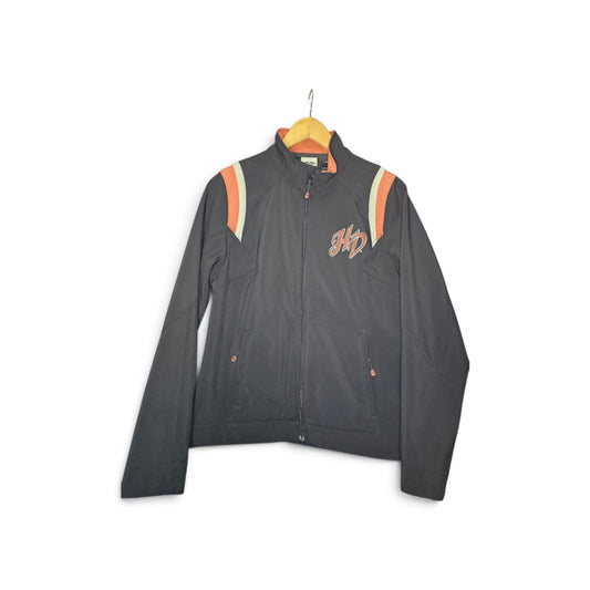 Womens Harley davidson HD logo shoulder straps fullzip jacket