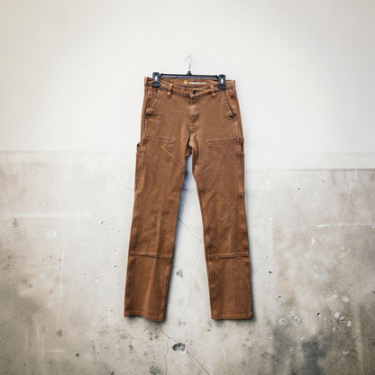 Womens Carhartt Straightfit brown double knee workwear pants