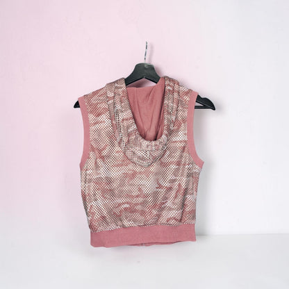 Womens Diesel Sport camouflage mesh sleeveless zip hoodie