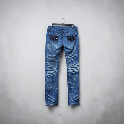 Womens Y2k Monica jeans blue slim fit stretched denim pants