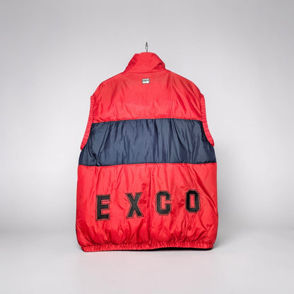 Y2K Exco performance red fullzip puffer vest