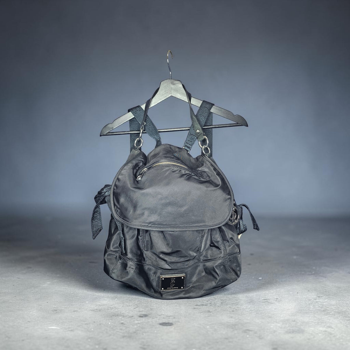 Y2K Juicy Couture black nylon backpack